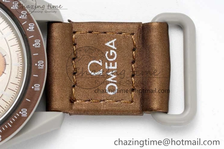 0427 Speedmaster Misson To Saturn 1:1 Best Edition Beige Dial On Nylon Strap Quartz Casual 7861